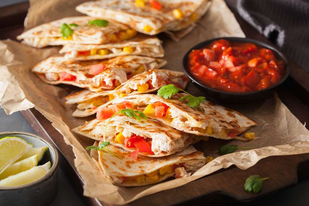 P/N QUESADILLA WITH CHOICE OF RICE OR BEANS